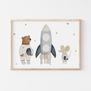 Poster Raketenstart A4 & A3