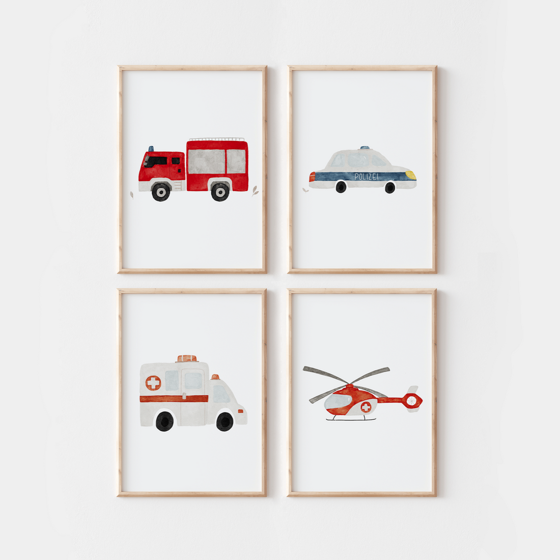 Poster Rettungsfahrzeuge A4 &amp; A3