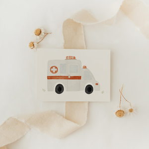 Postkarte Rettungswagen