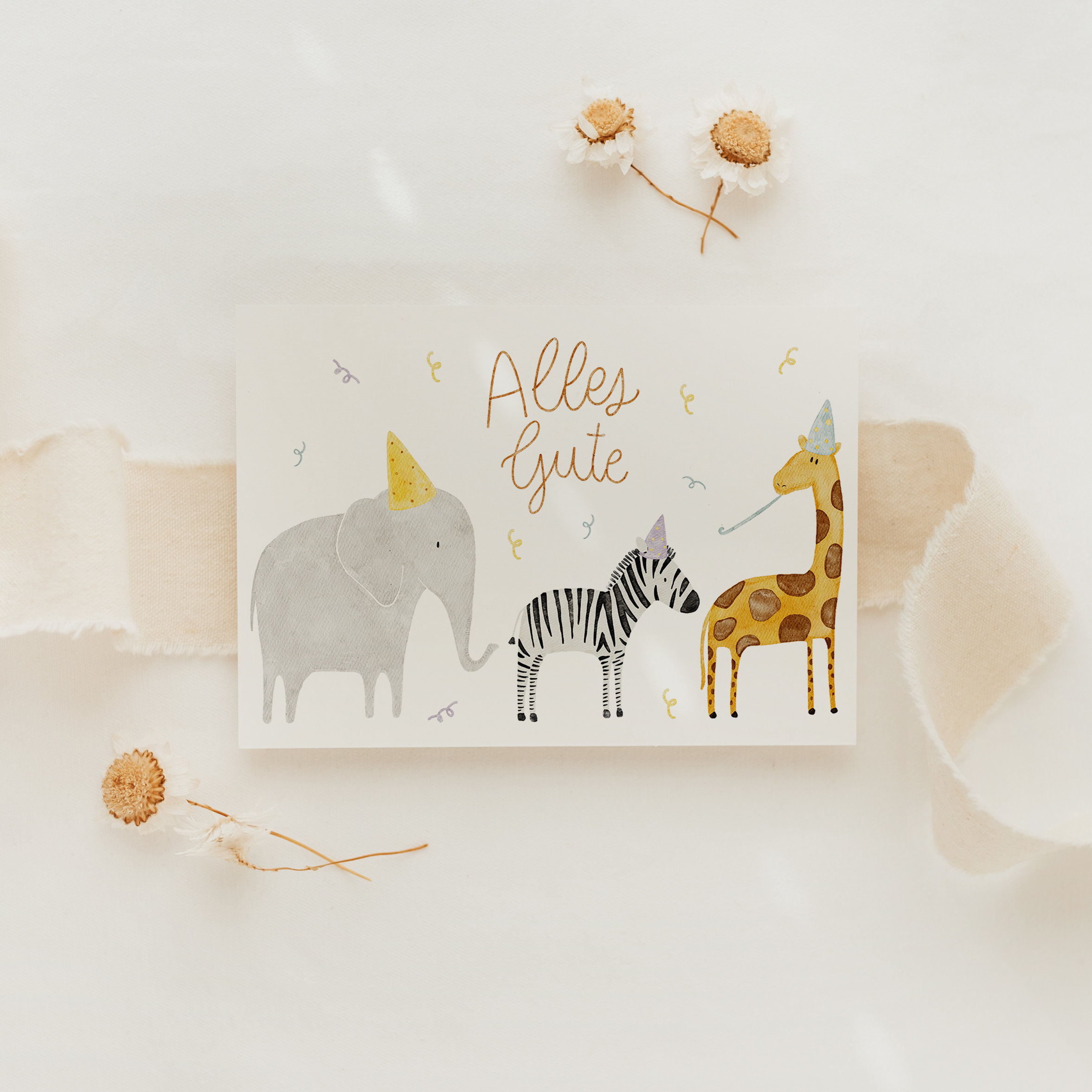 Hej Hanni Postkarte Geburtstag Giraffe