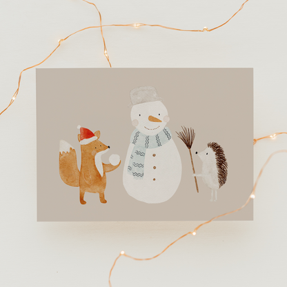 Weihnachtskarte Schneemann