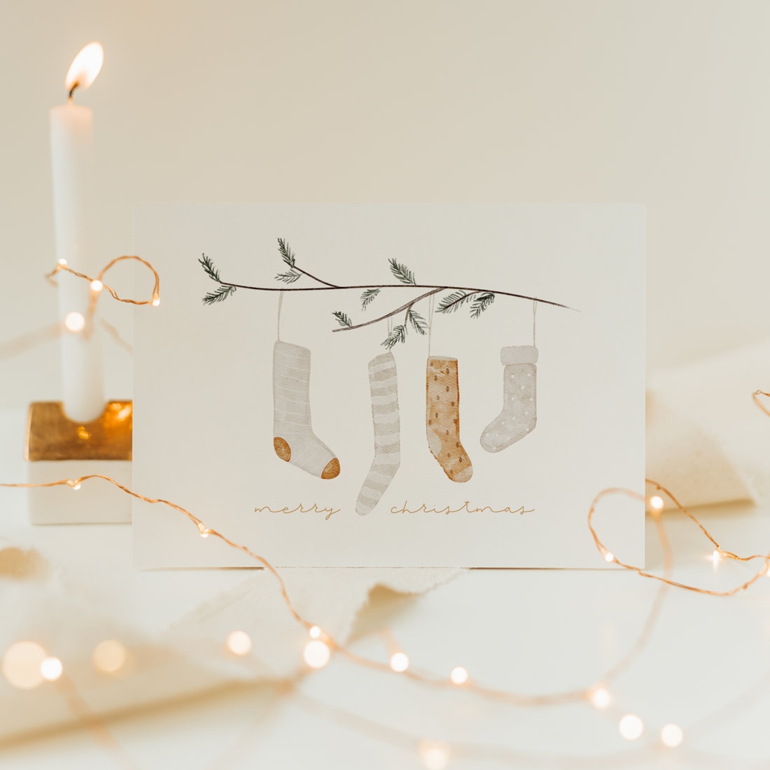 Hej Hanni Weihnachtskarte Socken