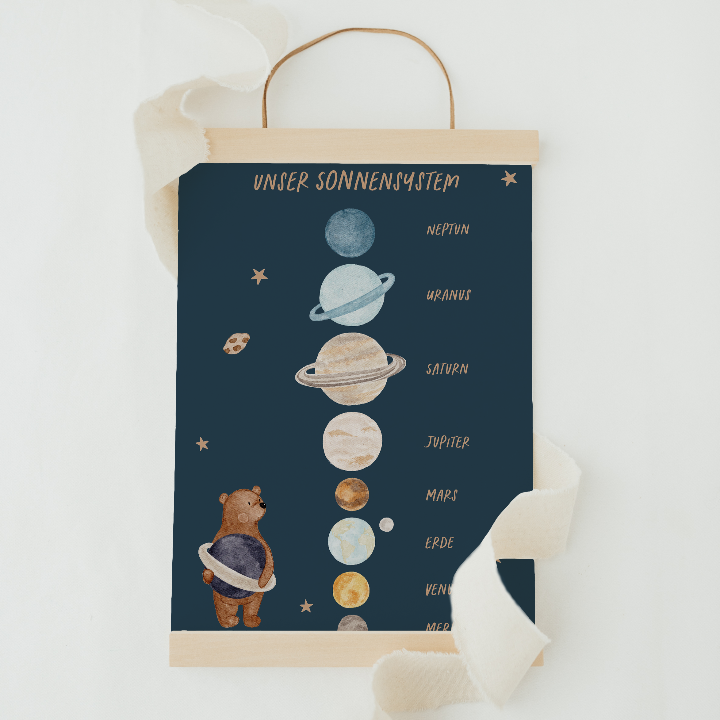 Poster Unser Sonnensystem Bär A4