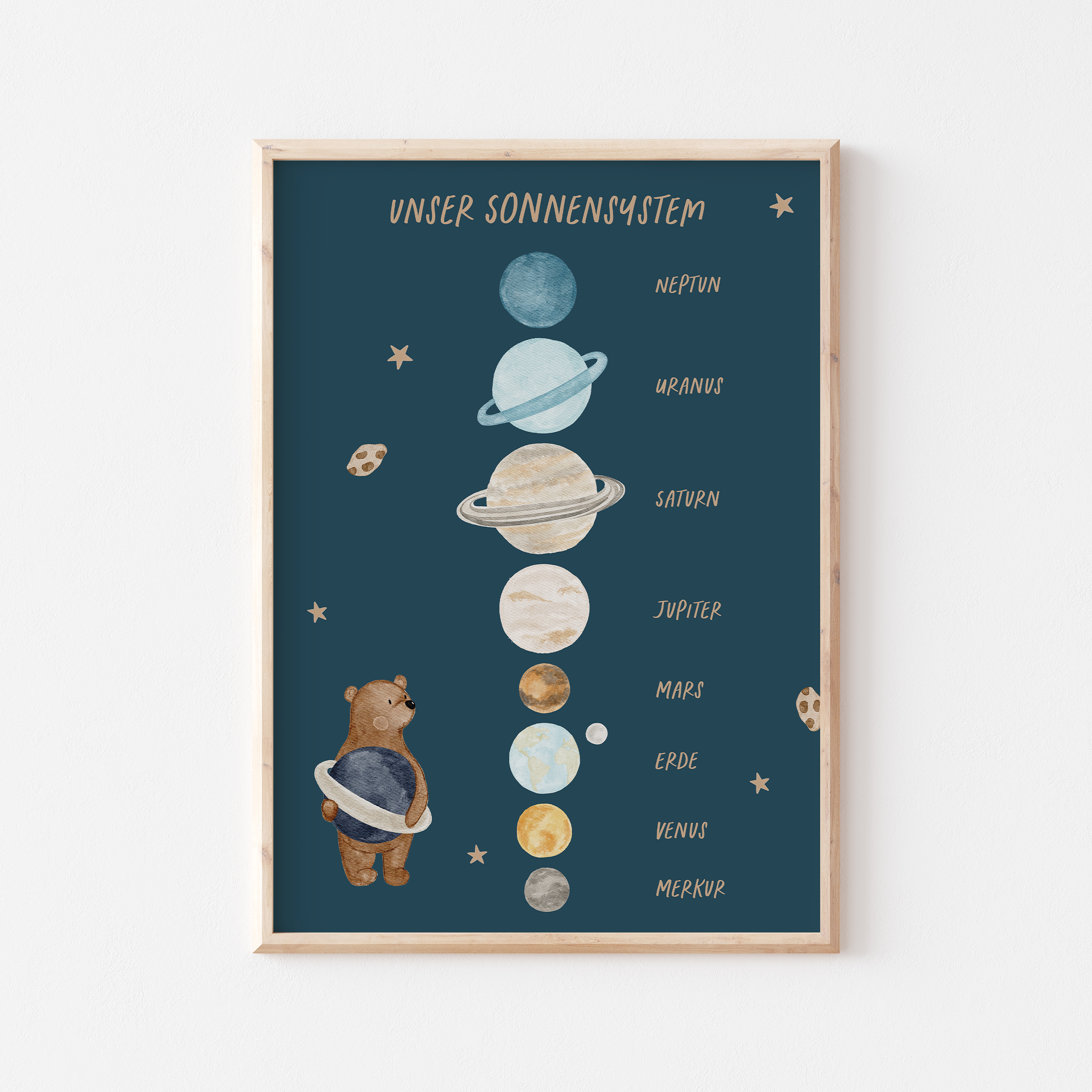 Poster Unser Sonnensystem Bär A4