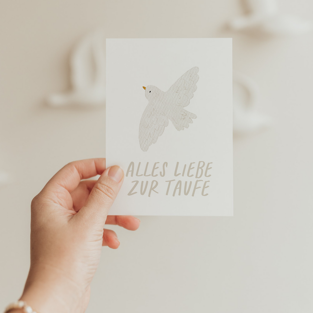 Postkarte Taufe Taube