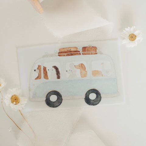 Bügelbild Tierbus