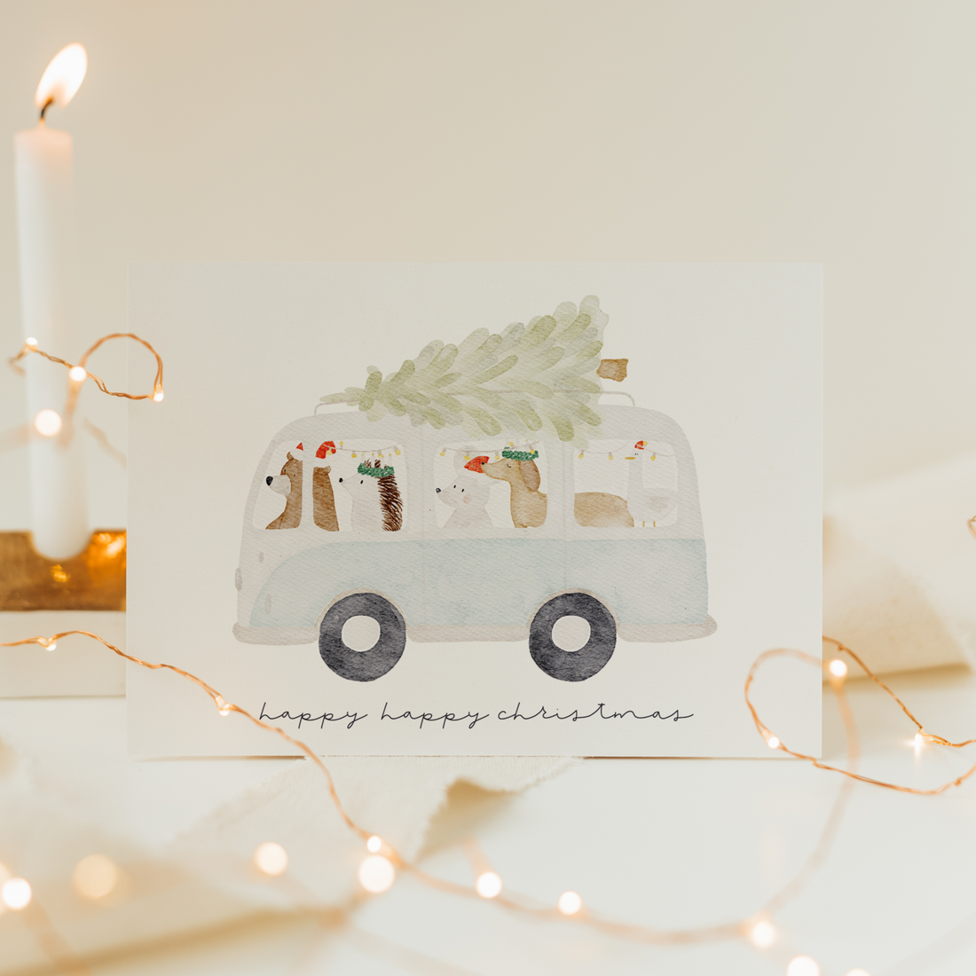 Hej Hanni Weihnachtskarte Weihnachtsbus