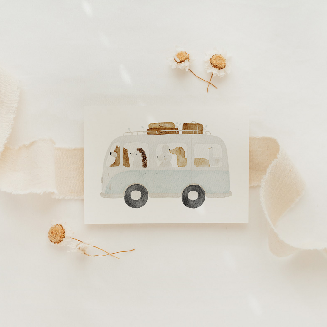 Hej Hanni Postkarte Bus