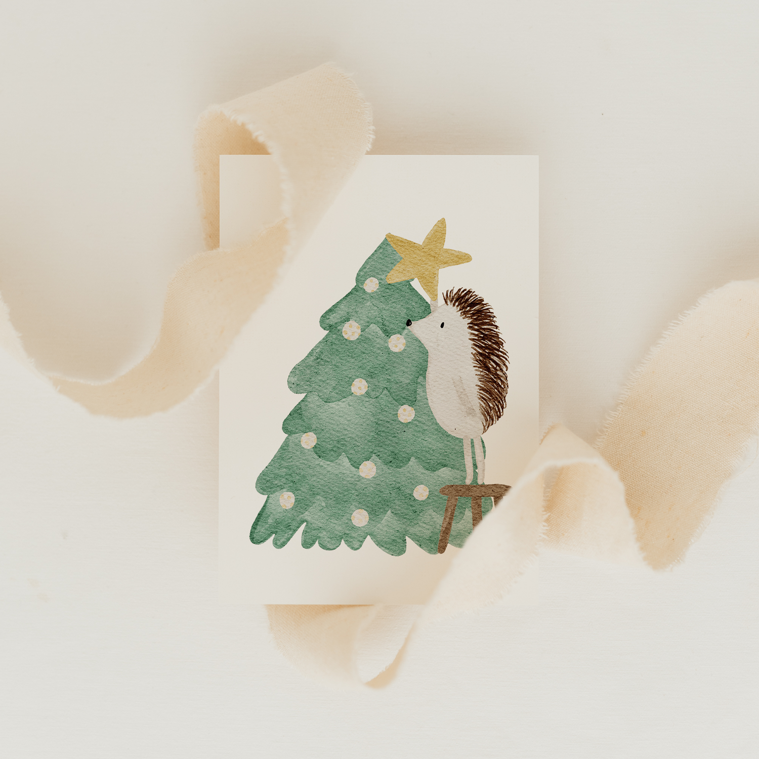 Minikarte Weihnachten Igel Weihnachtsbaum A7