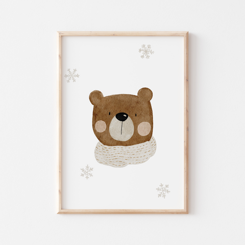 Weihnachtsposter Bär A4