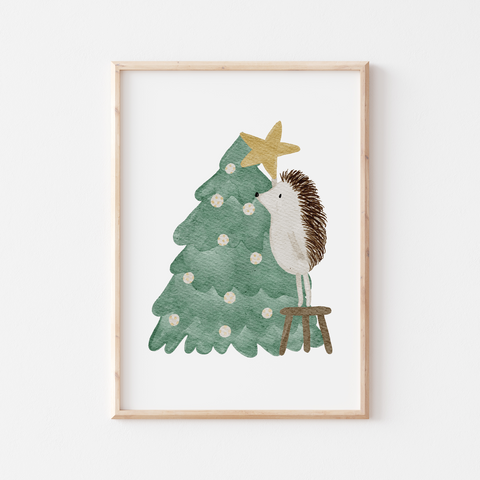 Weihnachtsposter Igel A4