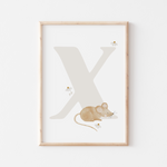 Buchstabenposter Waldtiere X