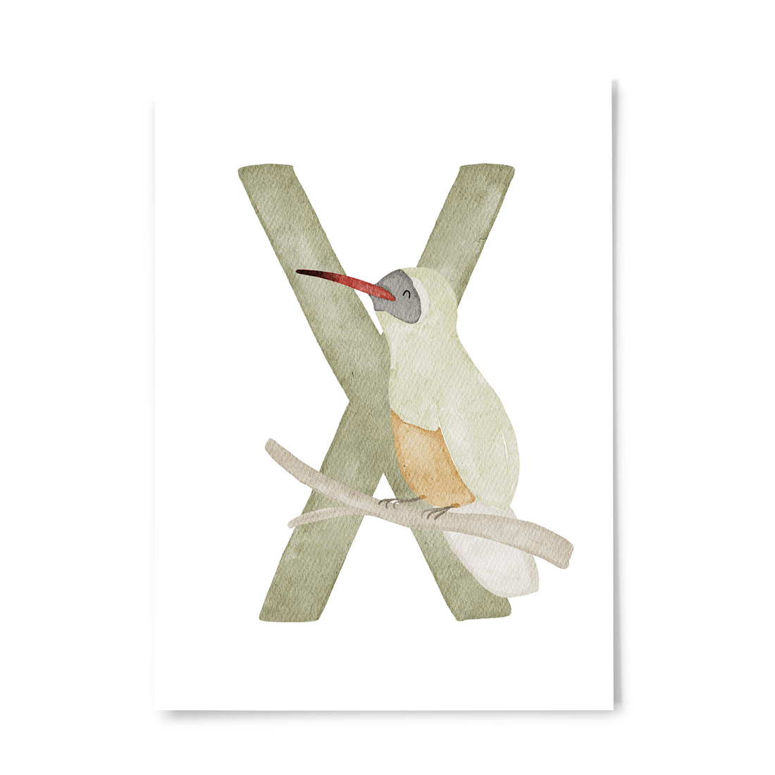 Buchstabenkarte bunt X