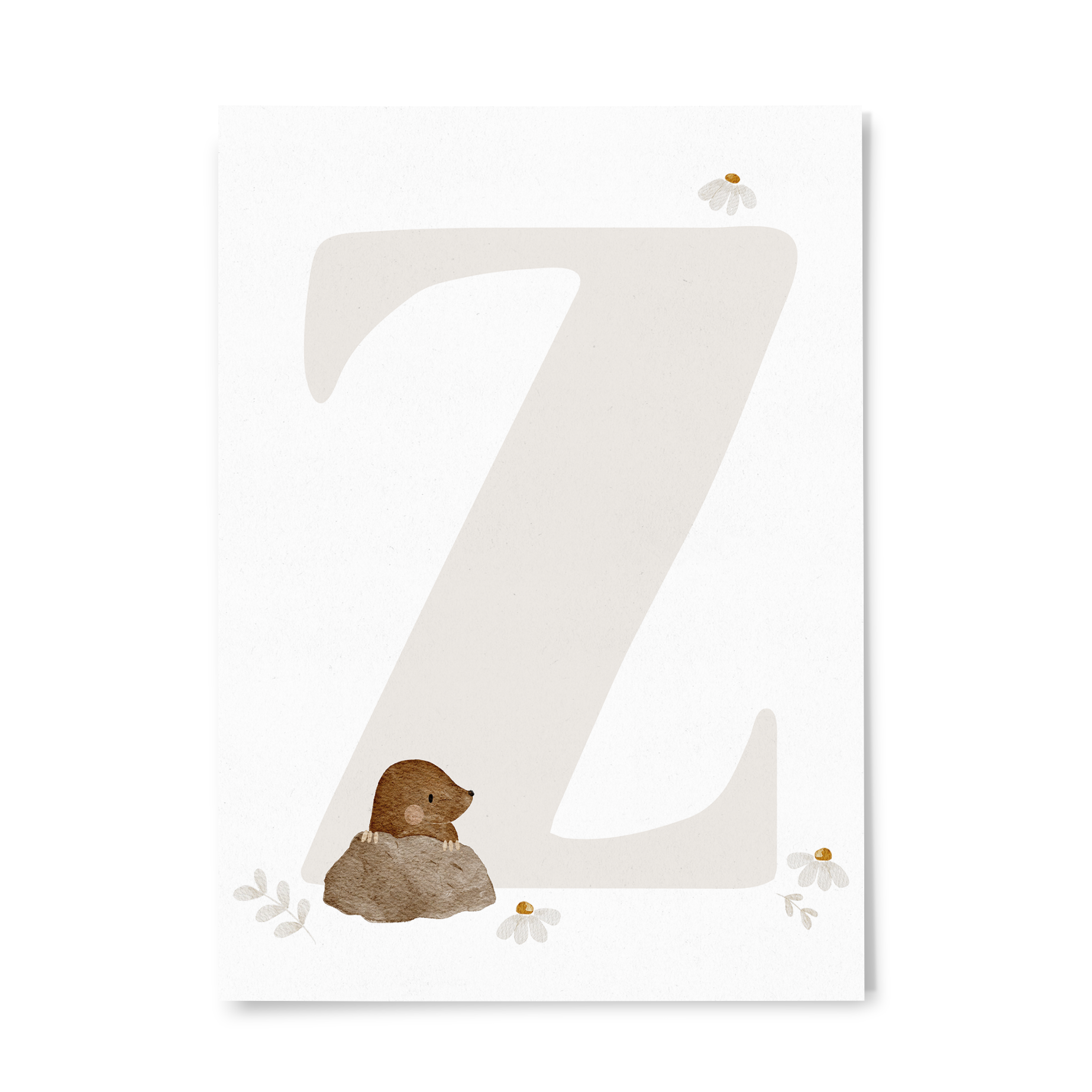 Buchstabenkarte Waldtiere Z
