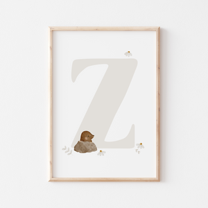 Buchstabenposter Waldtiere Z