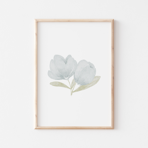 Poster blaue Blumen A4