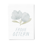 Postkarte Ostern Blaue Blumen