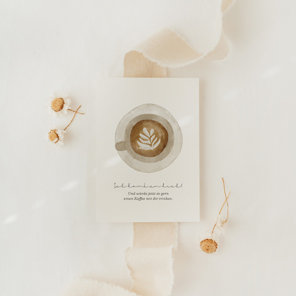 Postkarte Kaffee - Ich denk an dich